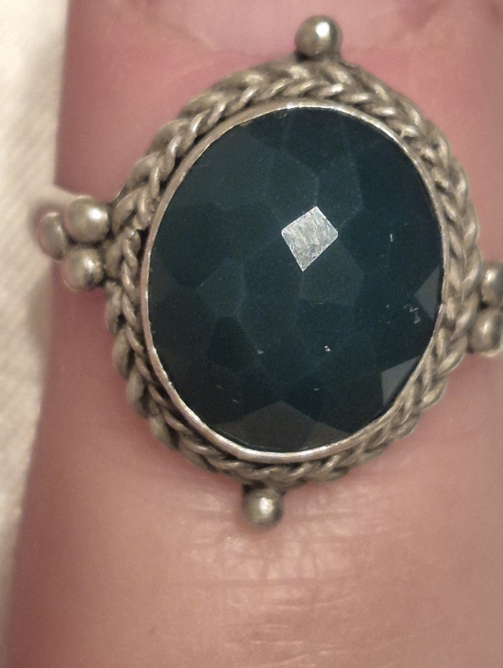Sterling Silver Green Onyx Ring
